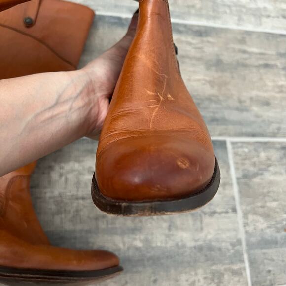 Frye Melissa riding boots Button tall brown leather size 8 Mexico Equestrian - Picture 9 of 13